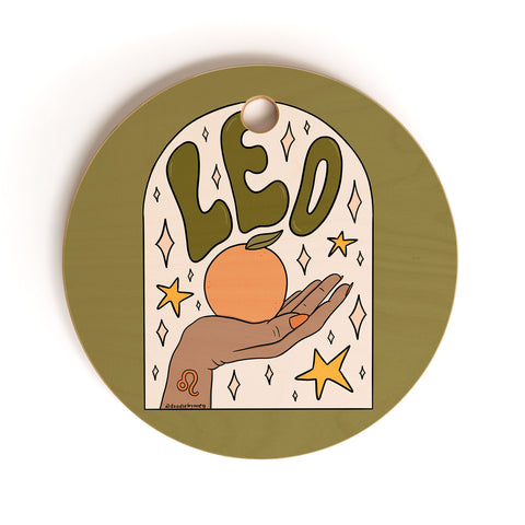 Doodle By Meg Leo Grapefruit Cutting Board Round