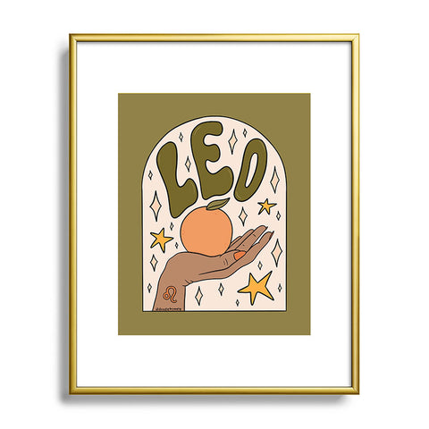 Doodle By Meg Leo Grapefruit Metal Framed Art Print