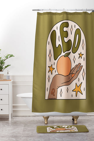 Doodle By Meg Leo Grapefruit Shower Curtain And Mat