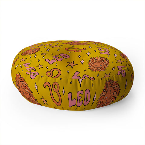 Doodle By Meg Leo Print Floor Pillow Round