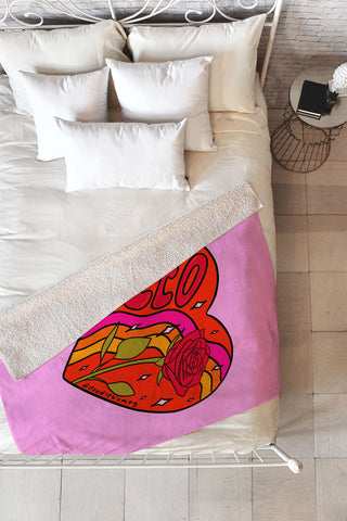 Doodle By Meg Leo Valentine Fleece Throw Blanket