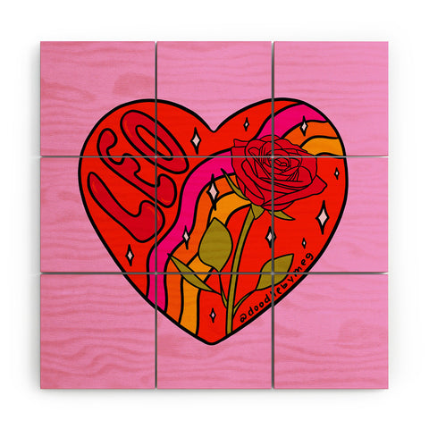 Doodle By Meg Leo Valentine Wood Wall Mural