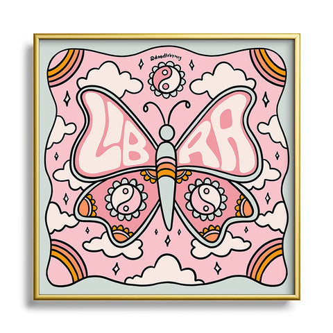 Doodle By Meg Libra Butterfly Square Metal Framed Art Print