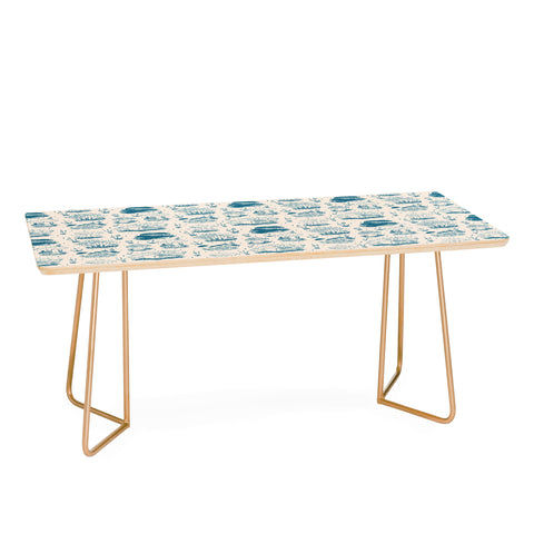 Doodle By Meg Mushroom Toile in Blue Coffee Table
