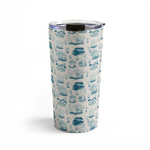 Doodle By Meg Mushroom Toile in Blue Travel Mug