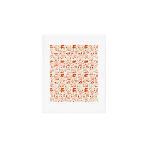 Doodle By Meg Mushroom Toile in Orange Art Print