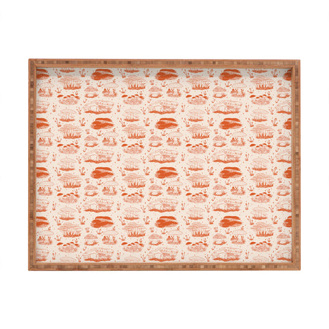Doodle By Meg Mushroom Toile in Orange Rectangular Tray