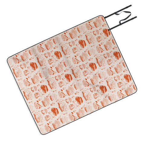 Doodle By Meg Mushroom Toile in Orange Picnic Blanket