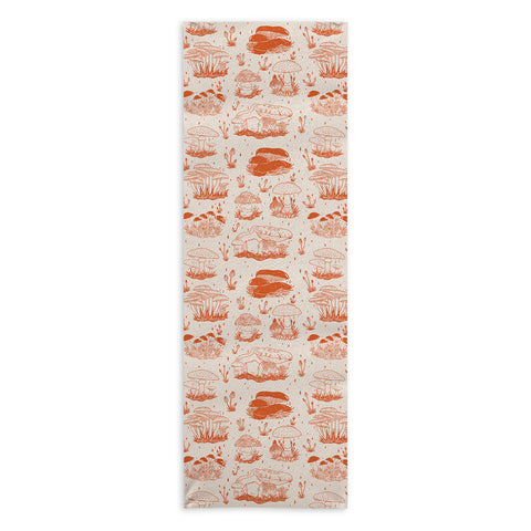 Doodle By Meg Mushroom Toile in Orange Yoga Towel