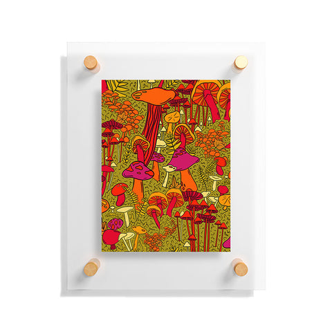 Doodle By Meg Mushrooms in the Forest Floating Acrylic Print