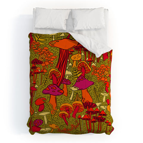 Doodle By Meg Mushrooms in the Forest Comforter
