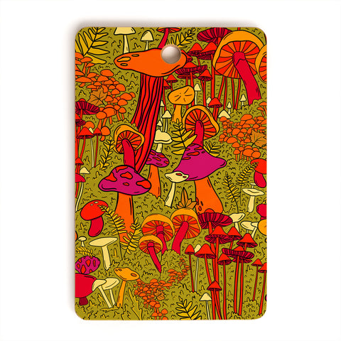 Doodle By Meg Mushrooms in the Forest Cutting Board Rectangle