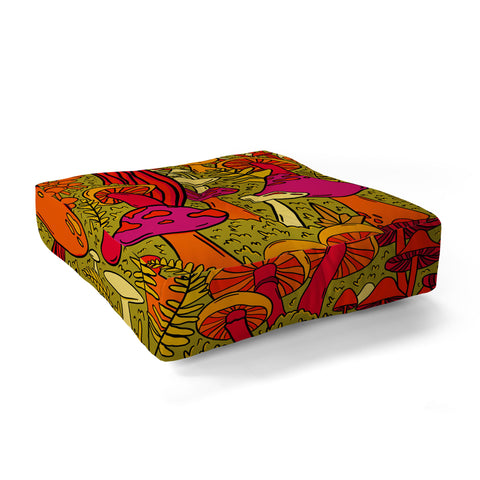 Doodle By Meg Mushrooms in the Forest Floor Pillow Square
