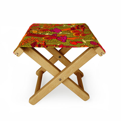 Doodle By Meg Mushrooms in the Forest Folding Stool