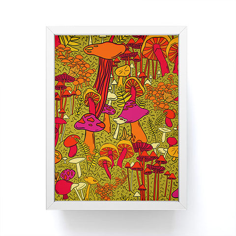 Doodle By Meg Mushrooms in the Forest Framed Mini Art Print