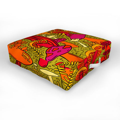 Doodle By Meg Mushrooms in the Forest Outdoor Floor Cushion