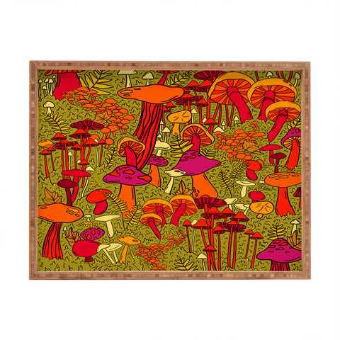 Doodle By Meg Mushrooms in the Forest Rectangular Tray