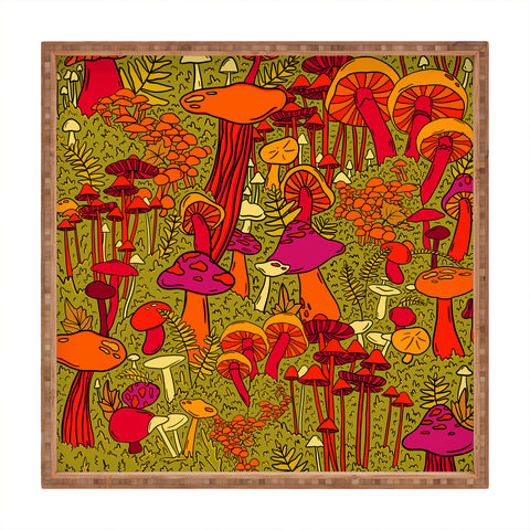 Doodle By Meg Mushrooms in the Forest Square Tray