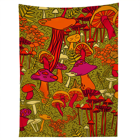 Doodle By Meg Mushrooms in the Forest Tapestry