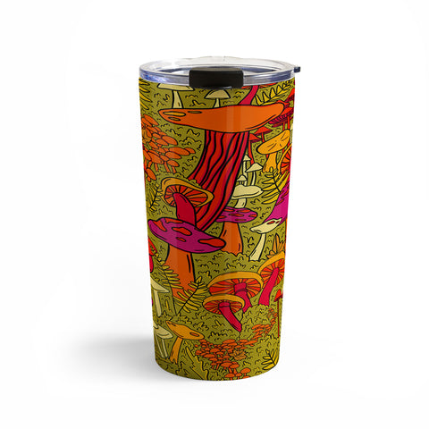Doodle By Meg Mushrooms in the Forest Travel Mug