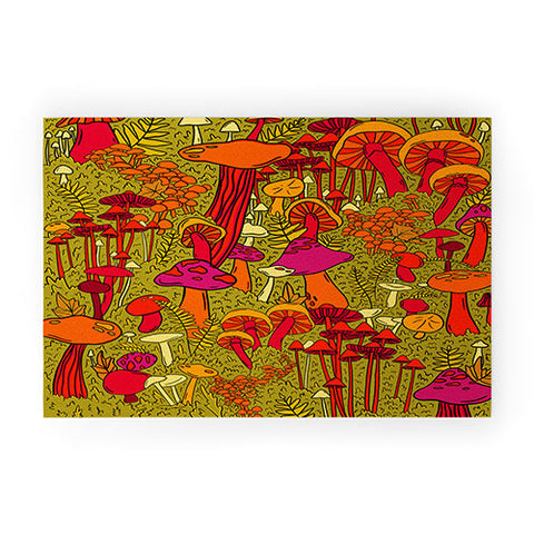 Doodle By Meg Mushrooms in the Forest Welcome Mat