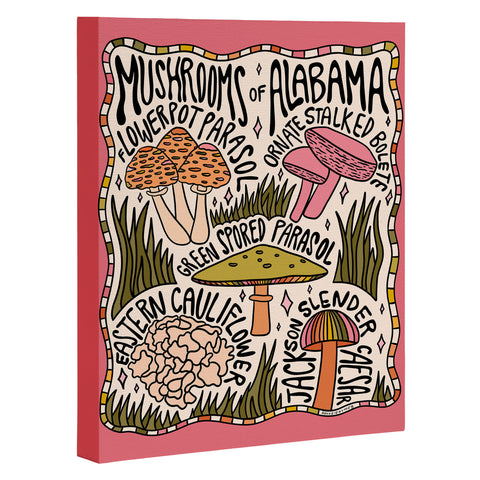 Doodle By Meg Mushrooms of Alabama Art Canvas