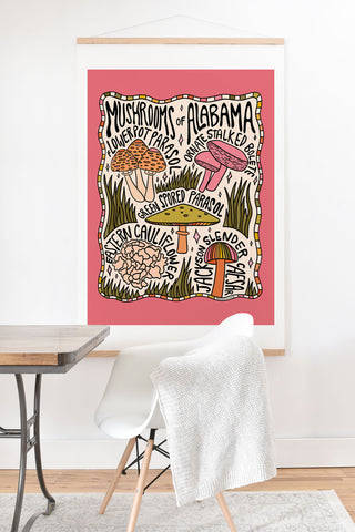 Doodle By Meg Mushrooms of Alabama Art Print And Hanger