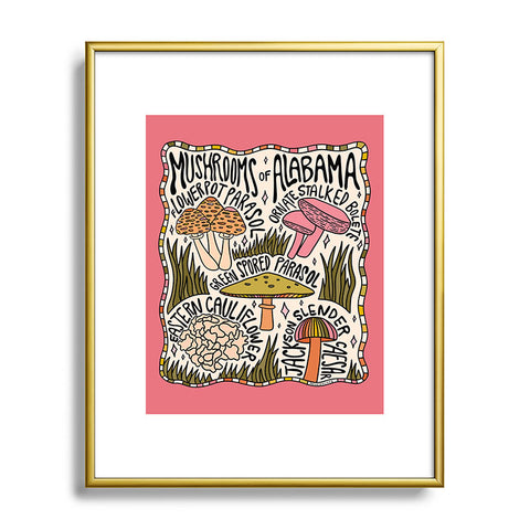 Doodle By Meg Mushrooms of Alabama Metal Framed Art Print