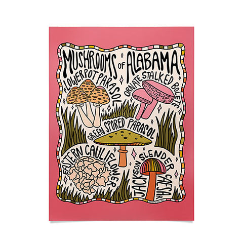 Doodle By Meg Mushrooms of Alabama Poster