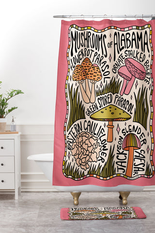 Doodle By Meg Mushrooms of Alabama Shower Curtain And Mat