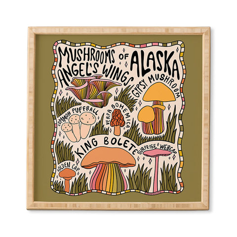Doodle By Meg Mushrooms of Alaska Framed Wall Art