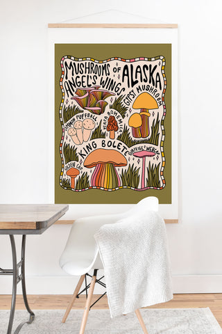 Doodle By Meg Mushrooms of Alaska Art Print And Hanger