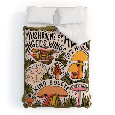 Doodle By Meg Mushrooms of Alaska Duvet Cover