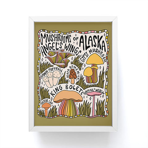 Doodle By Meg Mushrooms of Alaska Framed Mini Art Print