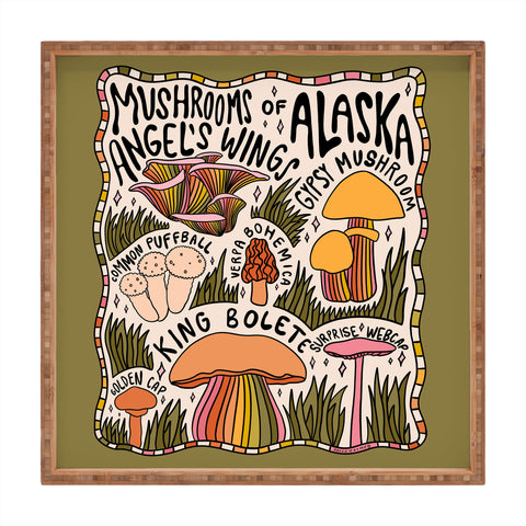 Doodle By Meg Mushrooms of Alaska Square Tray