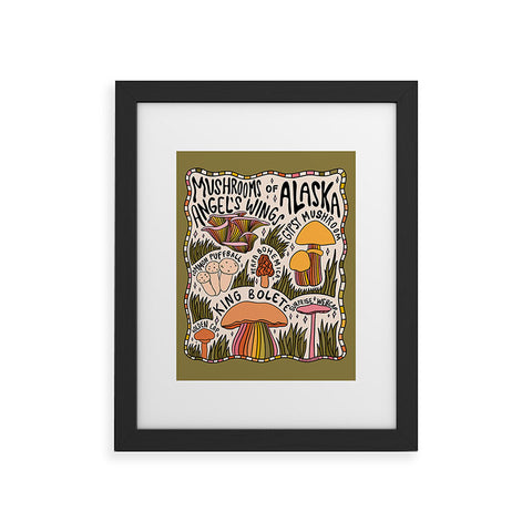 Doodle By Meg Mushrooms of Alaska Framed Art Print