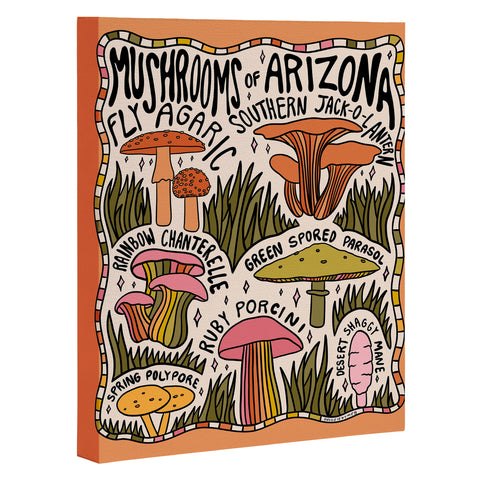 Doodle By Meg Mushrooms of Arizona Art Canvas