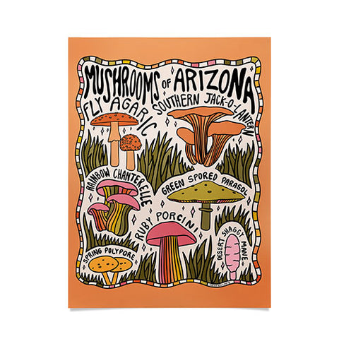 Doodle By Meg Mushrooms of Arizona Poster