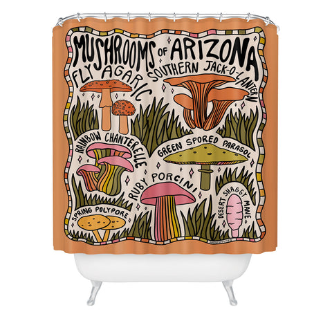 Doodle By Meg Mushrooms of Arizona Shower Curtain