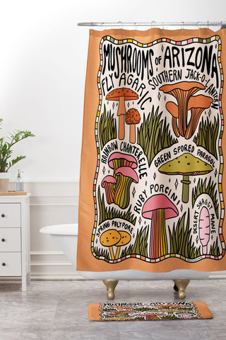 Doodle By Meg Mushrooms of Arizona Shower Curtain And Mat