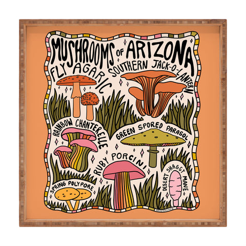 Doodle By Meg Mushrooms of Arizona Square Tray