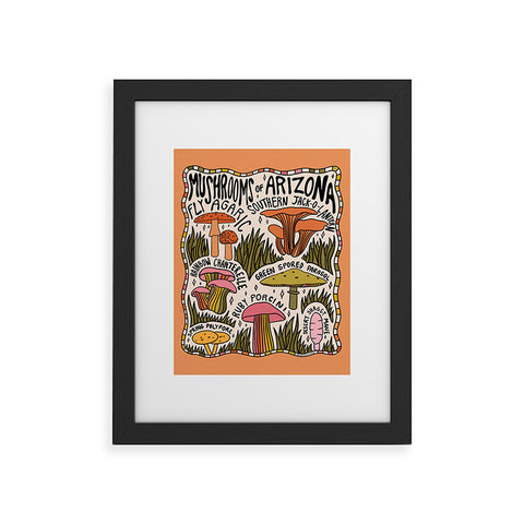 Doodle By Meg Mushrooms of Arizona Framed Art Print