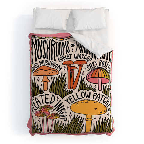 Doodle By Meg Mushrooms of Arkansas Duvet Cover