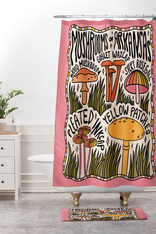 Doodle By Meg Mushrooms of Arkansas Shower Curtain And Mat