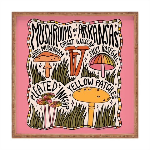 Doodle By Meg Mushrooms of Arkansas Square Tray