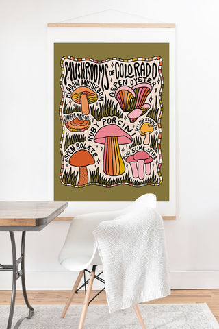 Doodle By Meg Mushrooms of Colorado Art Print And Hanger