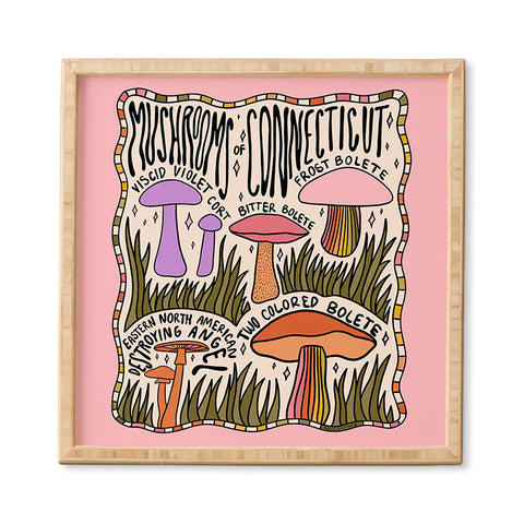 Doodle By Meg Mushrooms of Connecticut Framed Wall Art