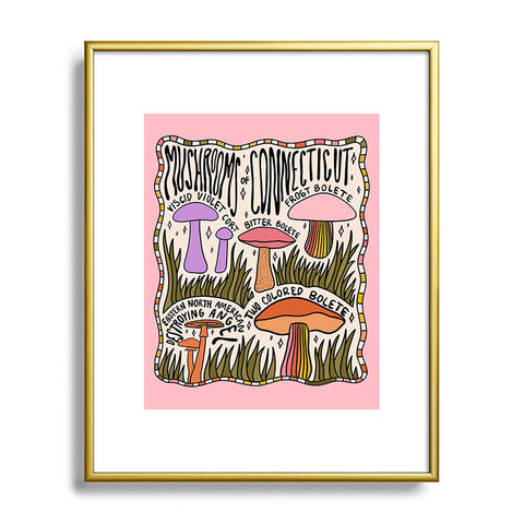 Doodle By Meg Mushrooms of Connecticut Metal Framed Art Print