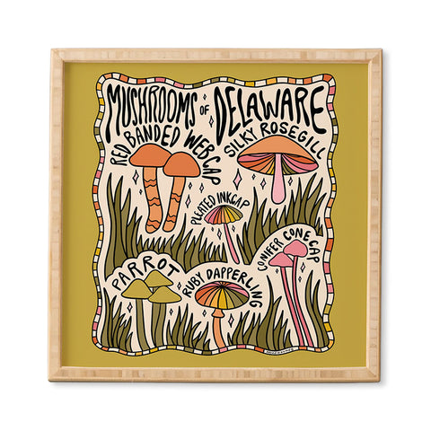 Doodle By Meg Mushrooms of Delaware Framed Wall Art