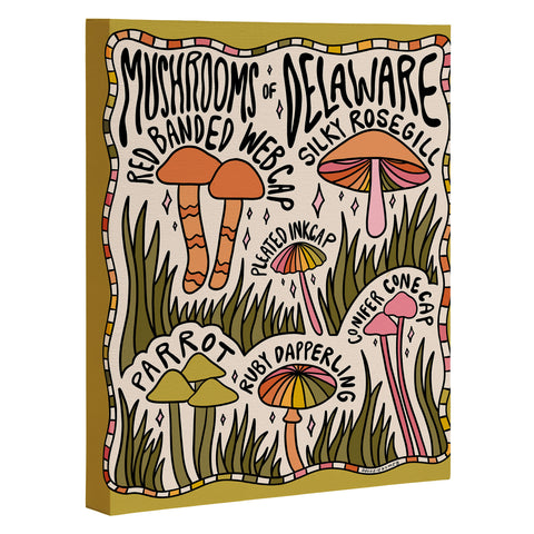 Doodle By Meg Mushrooms of Delaware Art Canvas